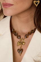 Stainless Steel Beaded Necklaces Heart Casual Daily Romantic Series Women's jewelry