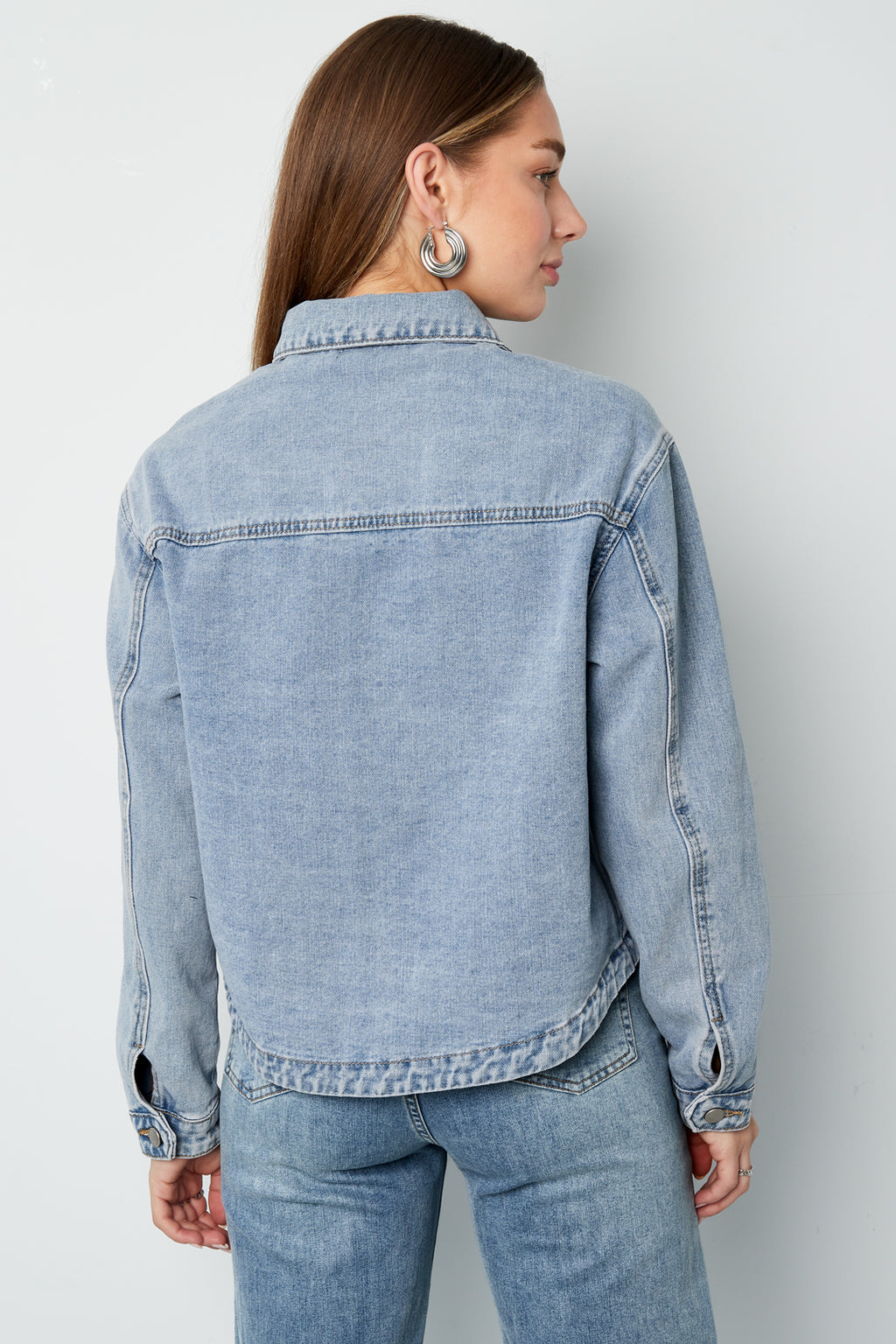 Denim Women's Jacket Classic Fit with Brand Logo Patch
