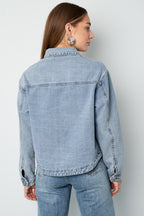 Denim Women's Jacket Classic Fit with Brand Logo Patch