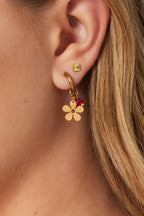 Stainless Steel Drop Earrings Flower Casual Daily
