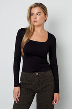 Nylon Long sleeve tops Solid color Basic All Fit  Clothes