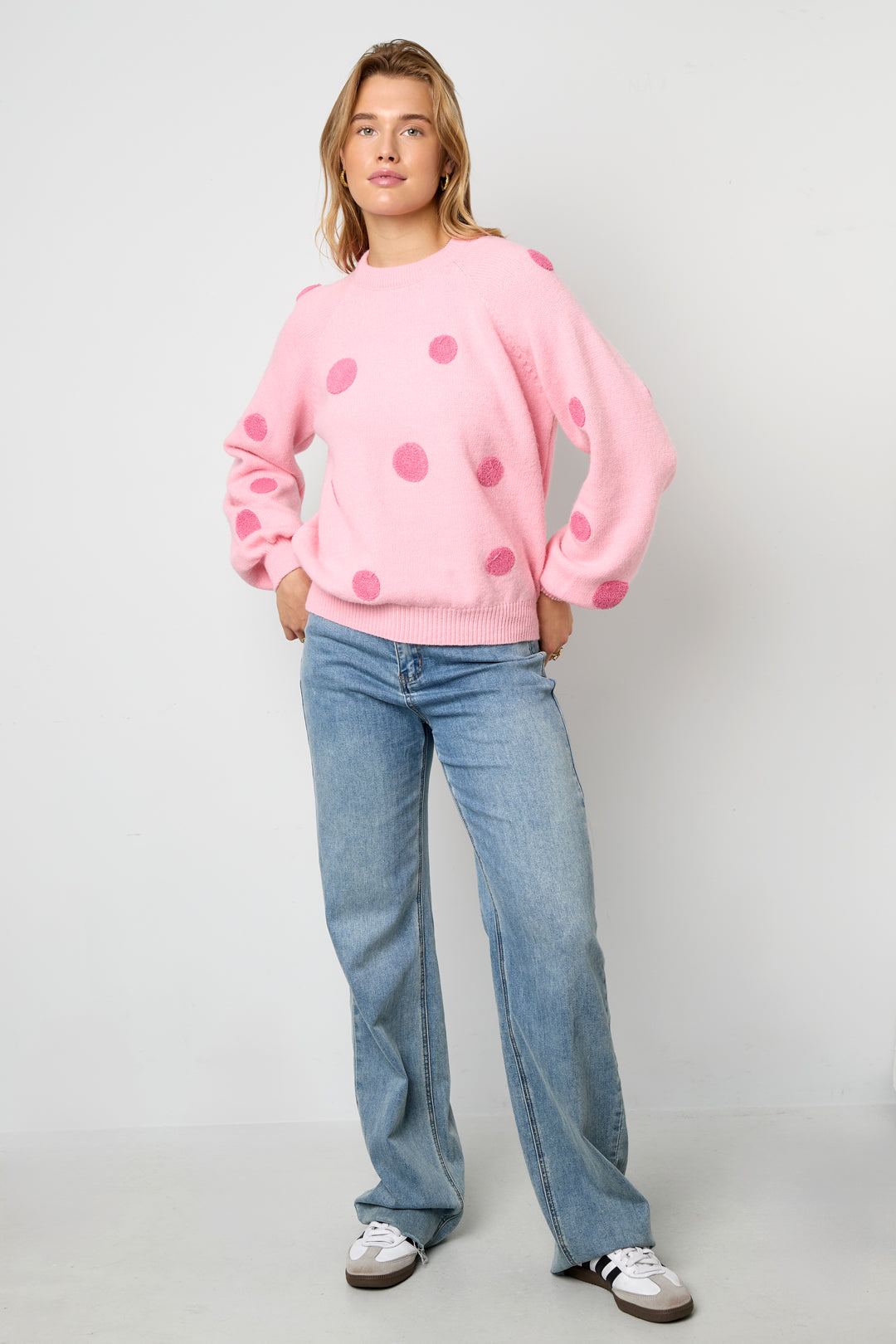 Polyester fiber (polyester) Knit sweaters Polka dots Casual Fall/Winter  Clothes