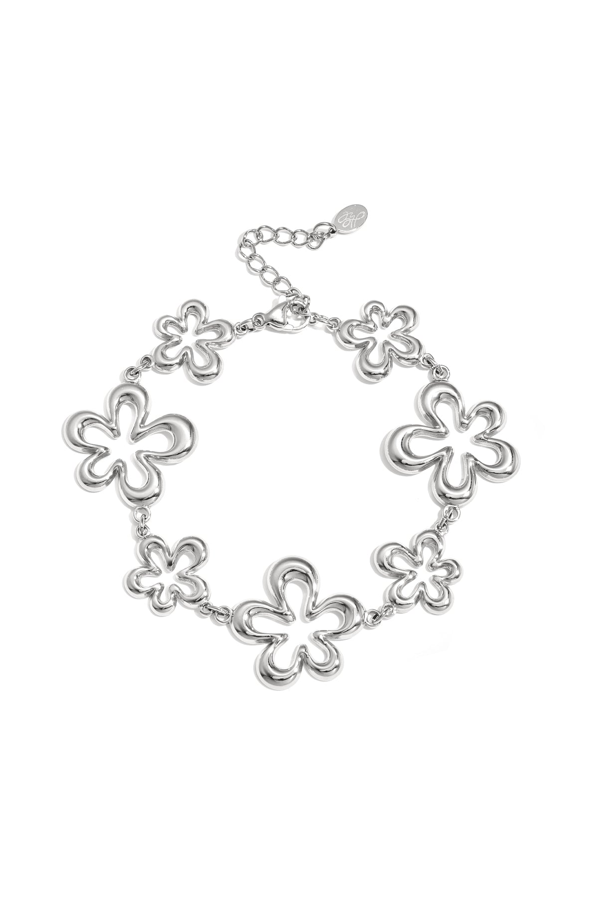 Stainless Steel Charm Bracelets Flower Casual Daily Simple Series Women's jewelry