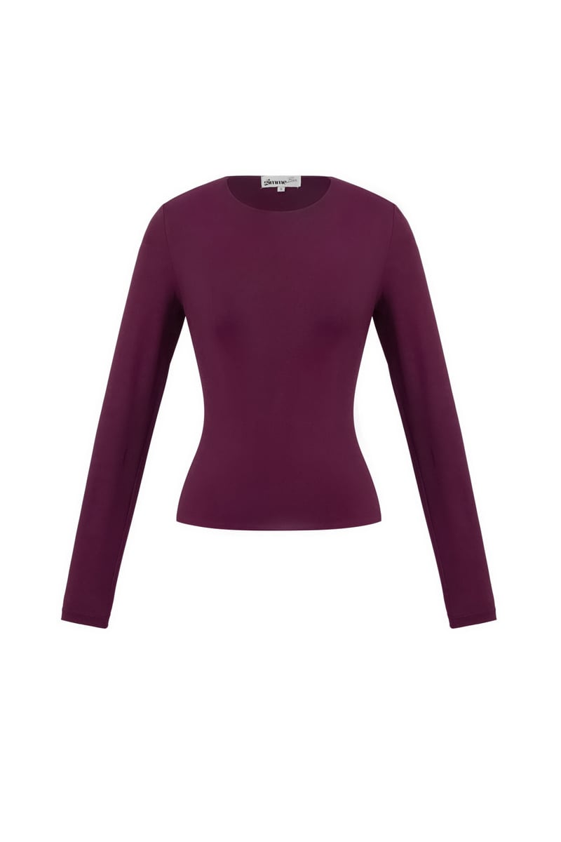 Nylon Long sleeve tops Solid color Basic All Fit  Clothes