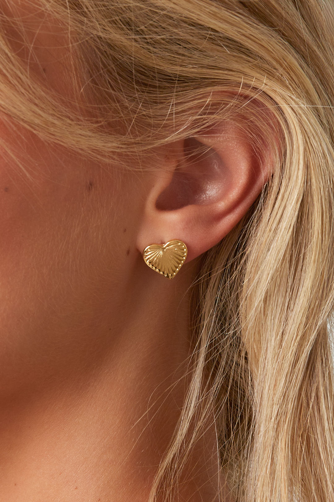 Stainless Steel Stud Earrings Heart Daily Daily Simple Series Women's jewelry