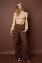 Polyester fiber (polyester) Long sleeve tops Solid color Sexy Fall/Winter  Clothes