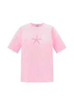 Cotton Women's T-shirt Casual Embroidered Starfish