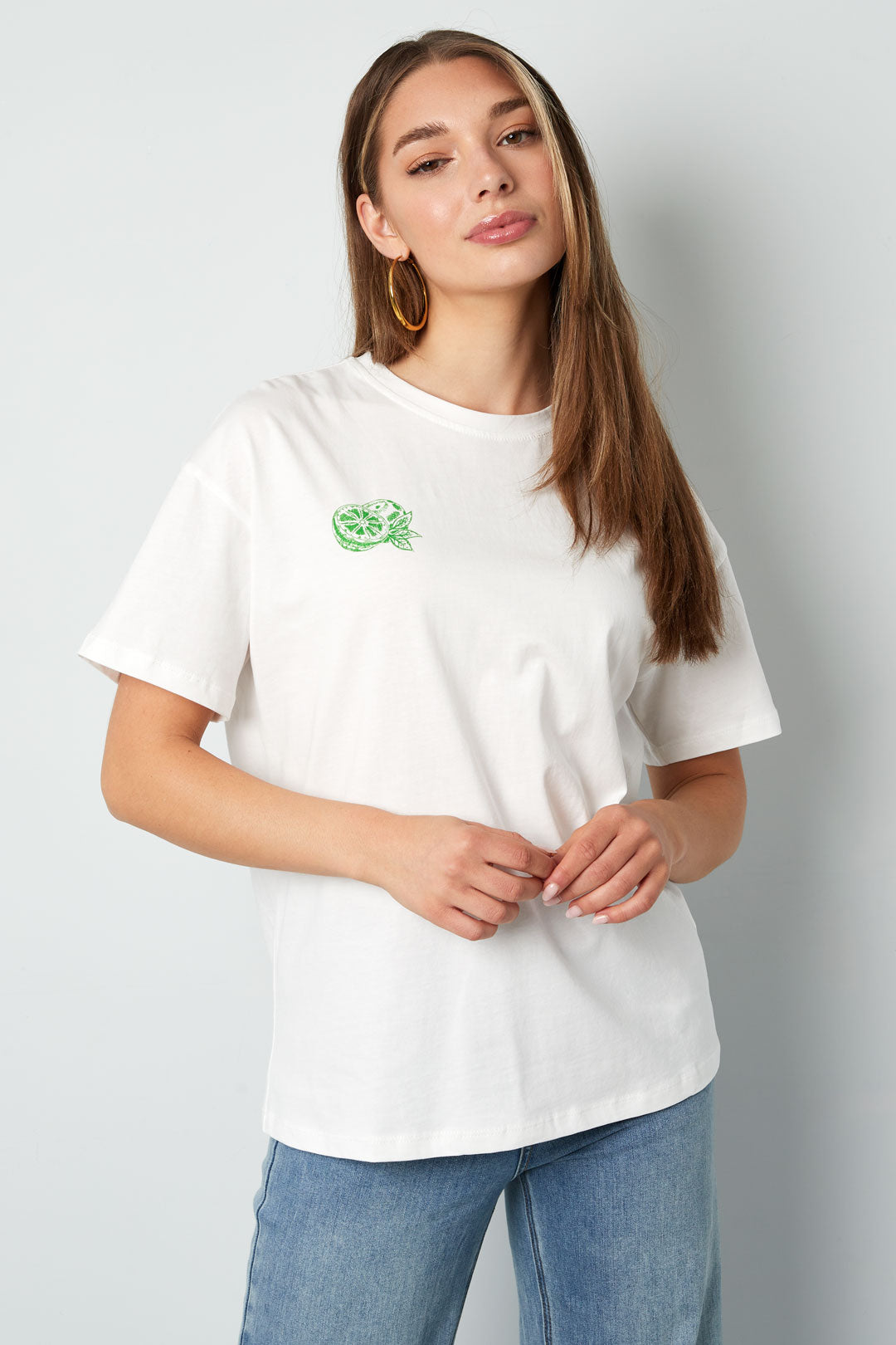 Knitted Women's T-shirt Casual Botanical