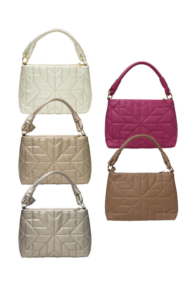 Stitched handbag brown