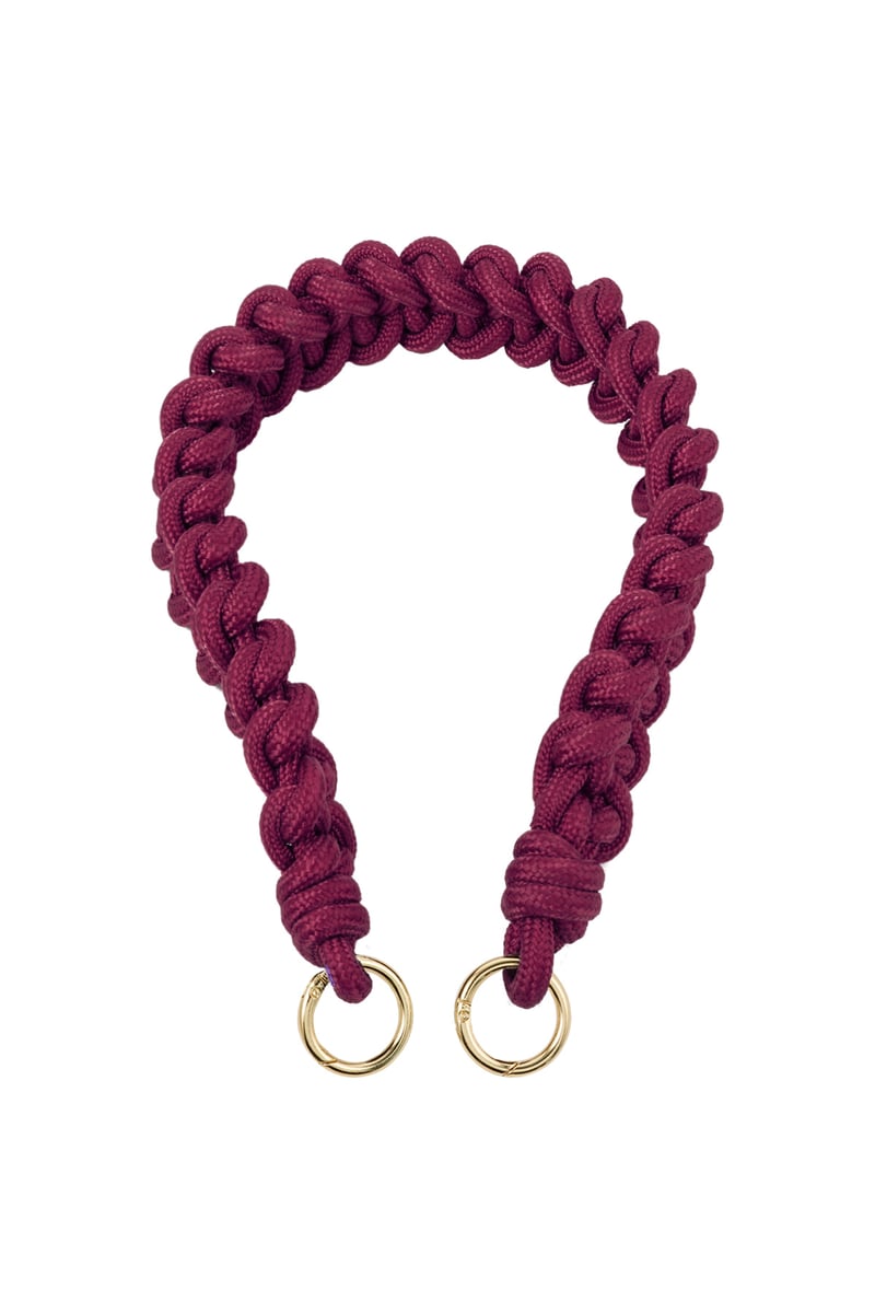 Braided bag strap wine red
