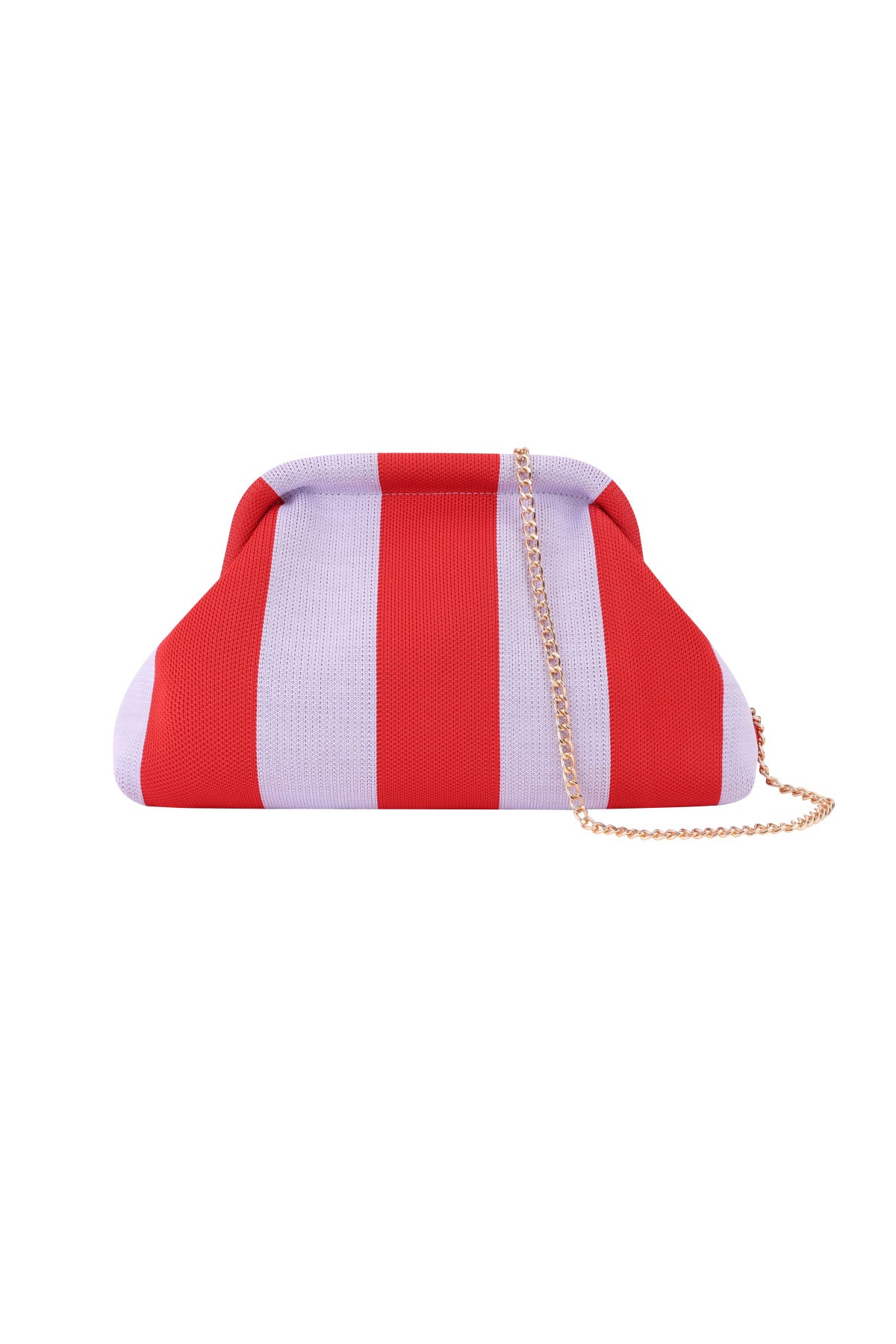 Striped beach clutch