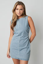 Cotton Women's Mini Dress Sleeveless Bodycon