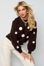Polyester fiber (polyester) Knit sweaters Polka dots Casual Fall/Winter  Clothes