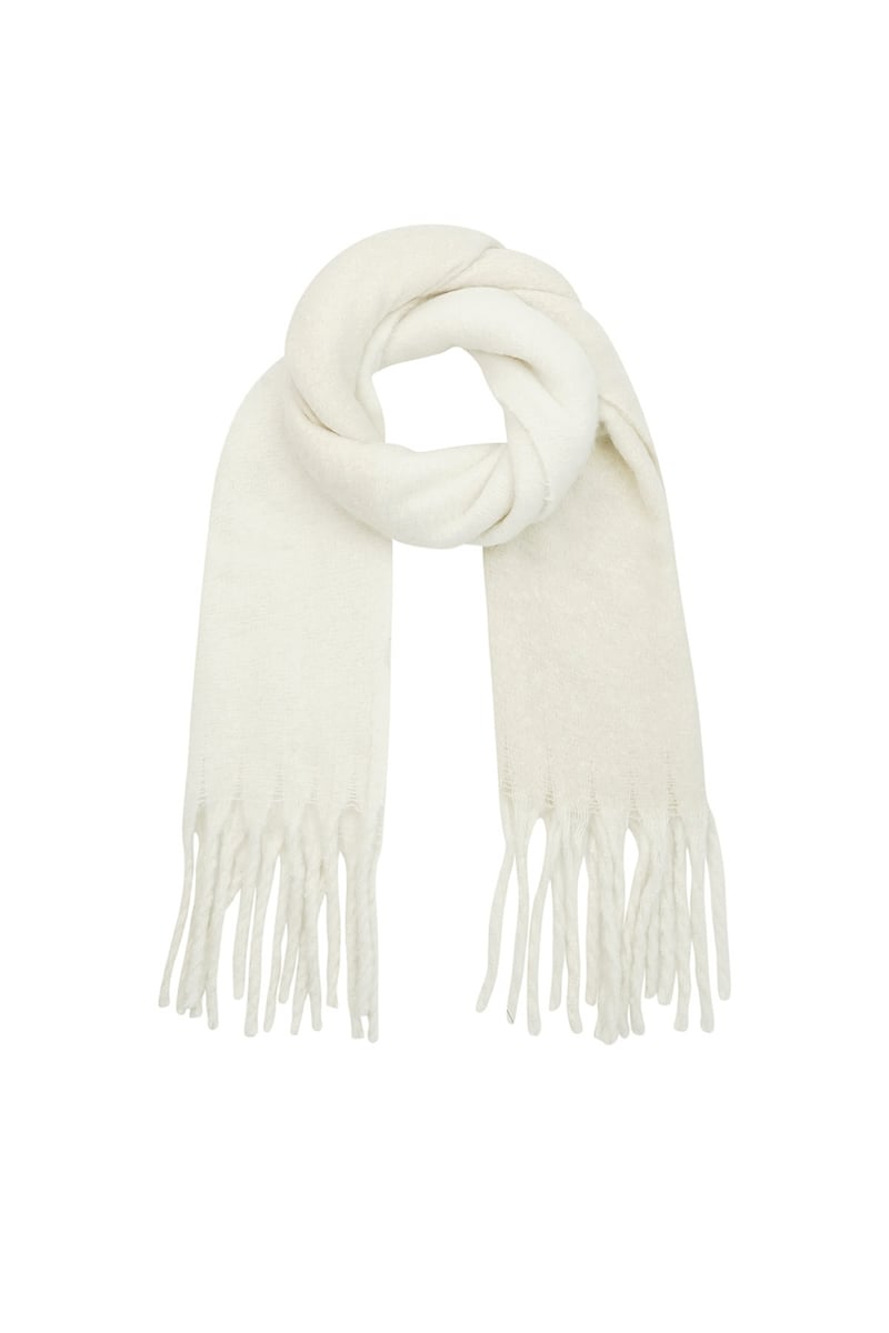 Winter scarf polar plush - black grey