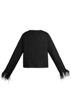 Feather jacket black panther print