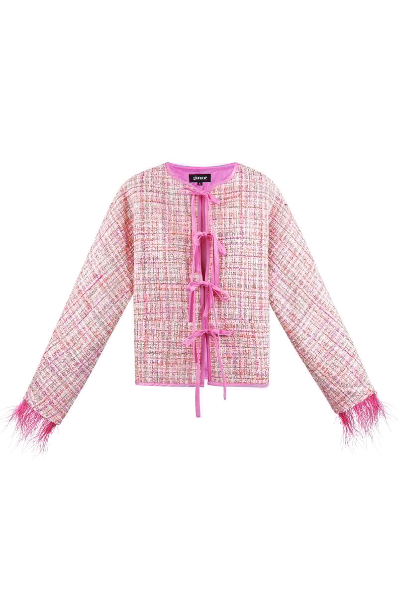 Soft feather jacket with bows