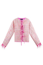 Soft feather jacket with bows