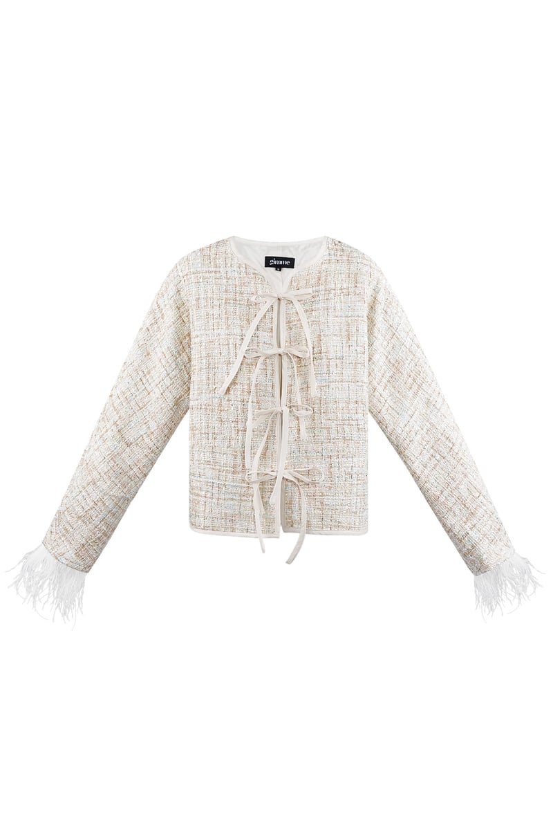 Soft feather jacket with bows