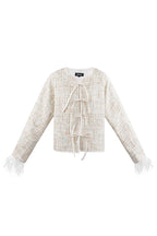 Soft feather jacket with bows