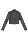 Pinstripe Cropped Blazer