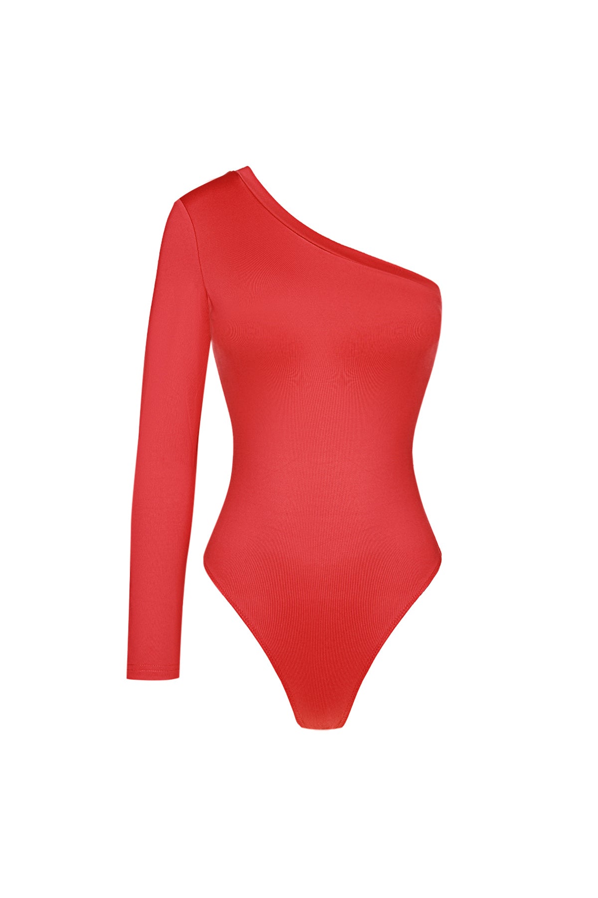 Polyester Women's One-Shoulder Bodysuit Asymmetric Design