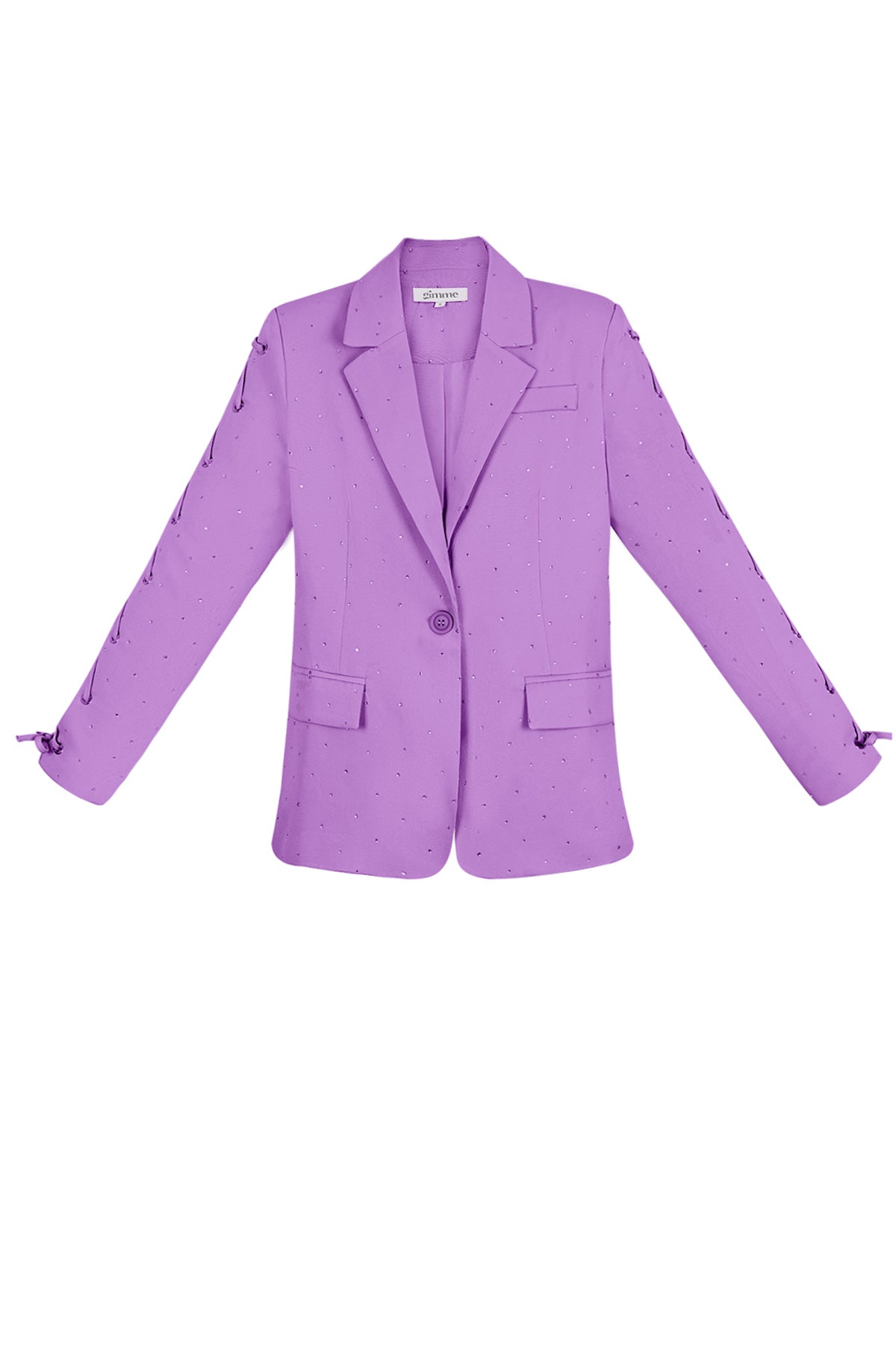Polyester Women's Blazer Set Lace-Up Sleeve Design