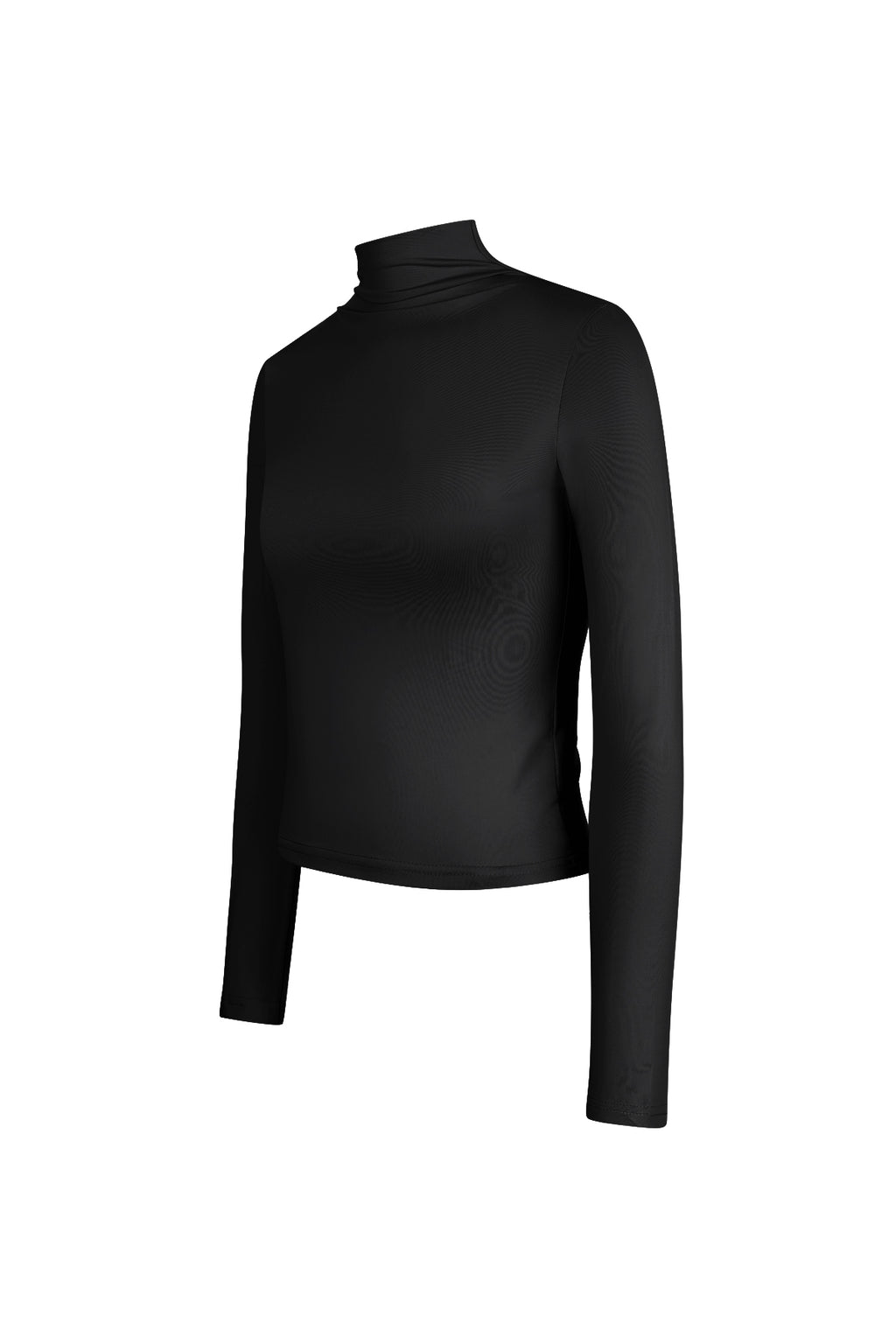 Polyester Women's Long Sleeve Top Ribbed Turtleneck