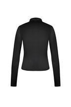 Polyester Women's Long Sleeve Top Ribbed Turtleneck