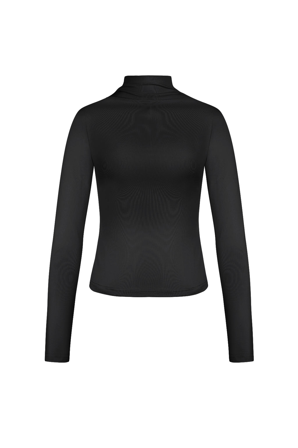 Polyester Women's Long Sleeve Top Ribbed Turtleneck