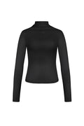 Polyester Women's Long Sleeve Top Ribbed Turtleneck