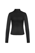 Polyester Women's Long Sleeve Top Ribbed Turtleneck