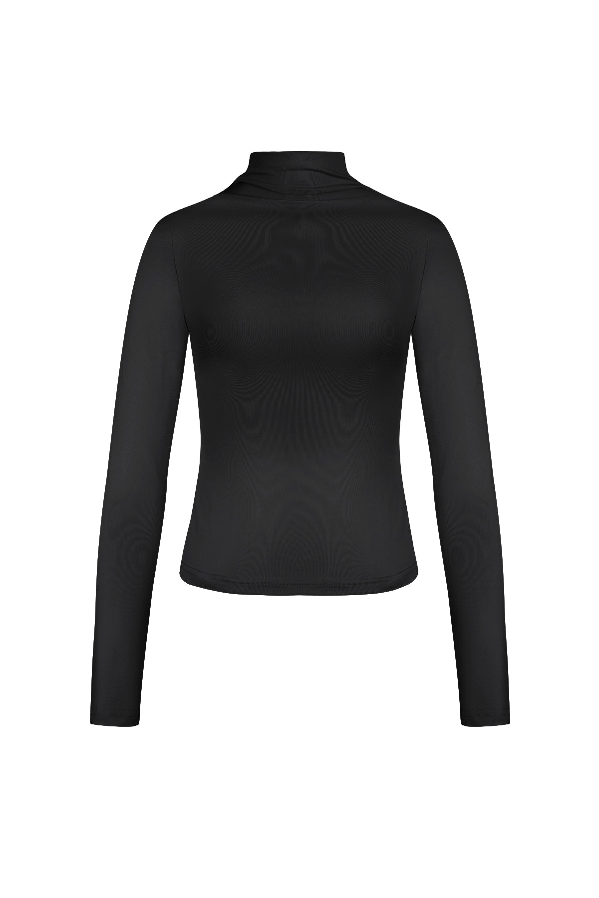 Polyester Women's Long Sleeve Top Ribbed Turtleneck