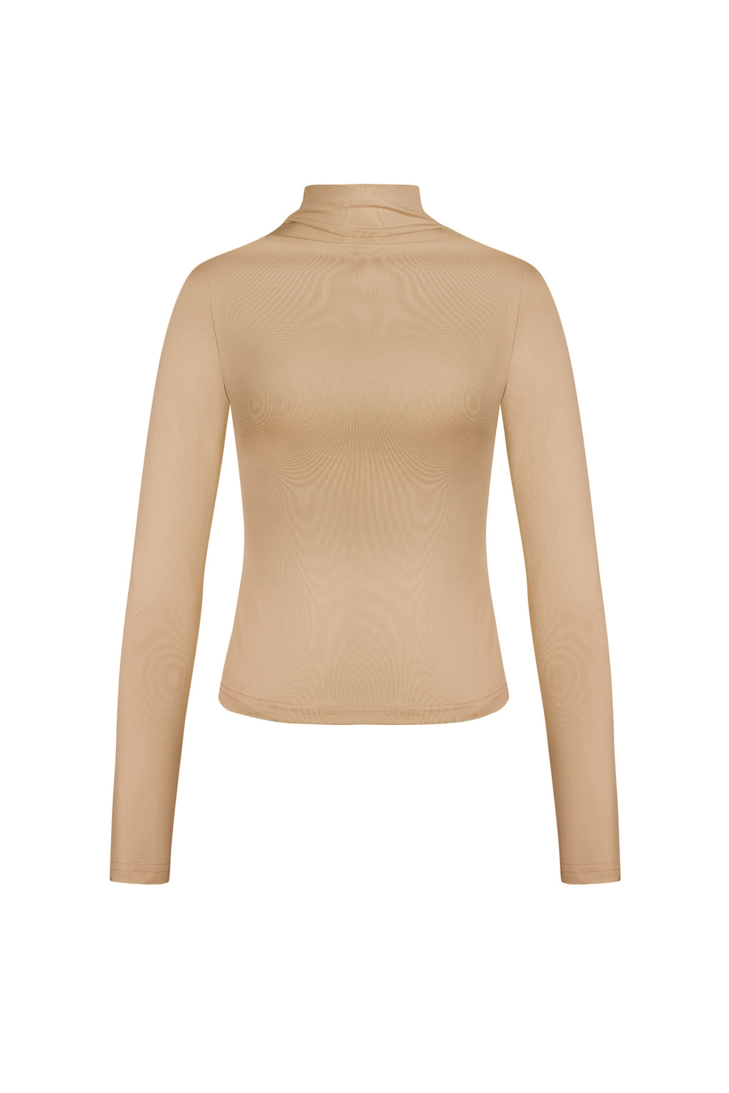 Polyester Women's Long Sleeve Top Ribbed Turtleneck