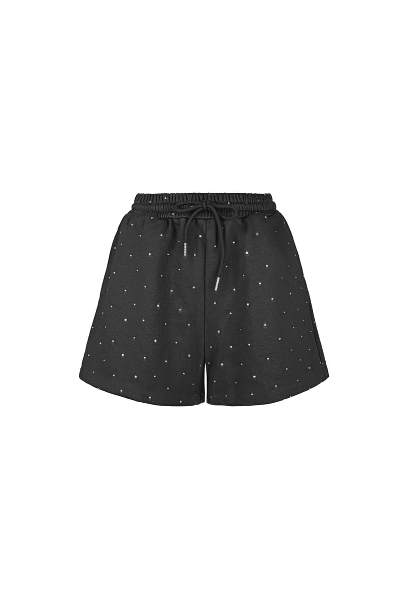 Jogging fabric shorts with studs