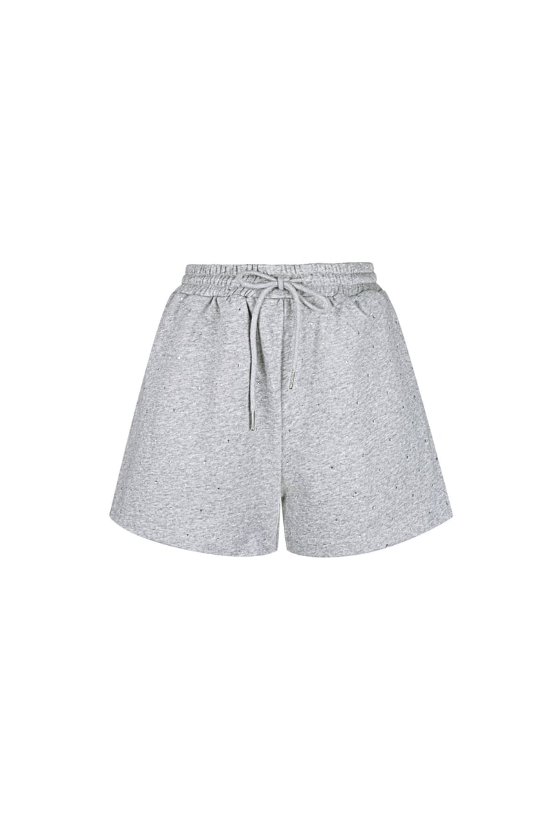 Jogging fabric shorts with studs