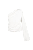 Polyester Women's One Shoulder Long Sleeve Top Asymmetric Design