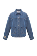 Denim Women's Jacket Classic Fit with Brand Logo Patch