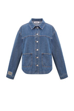 Denim Women's Jacket Classic Fit with Brand Logo Patch