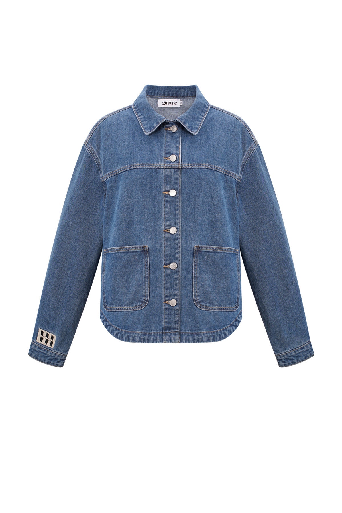 Denim Women's Jacket Classic Fit with Brand Logo Patch