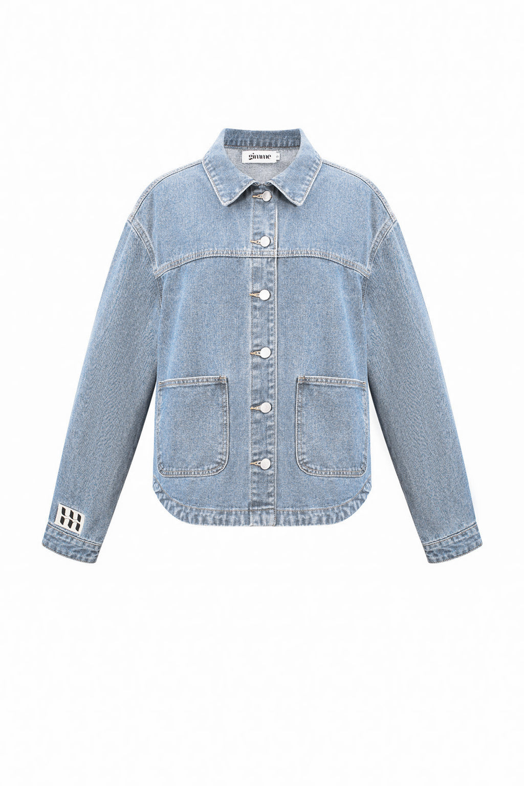 Denim Women's Jacket Classic Fit with Brand Logo Patch
