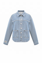 Denim Women's Jacket Classic Fit with Brand Logo Patch