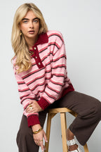 Polyester fiber (polyester) Knit sweaters Stripes Casual Fall/Winter  Clothes
