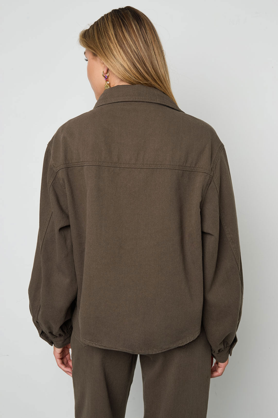 Woven Cotton Women's Denim Jacket Casual Color Clash