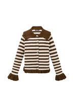 Polyester fiber (polyester) Knit cardigan Stripes Casual Fall/Winter  Clothes