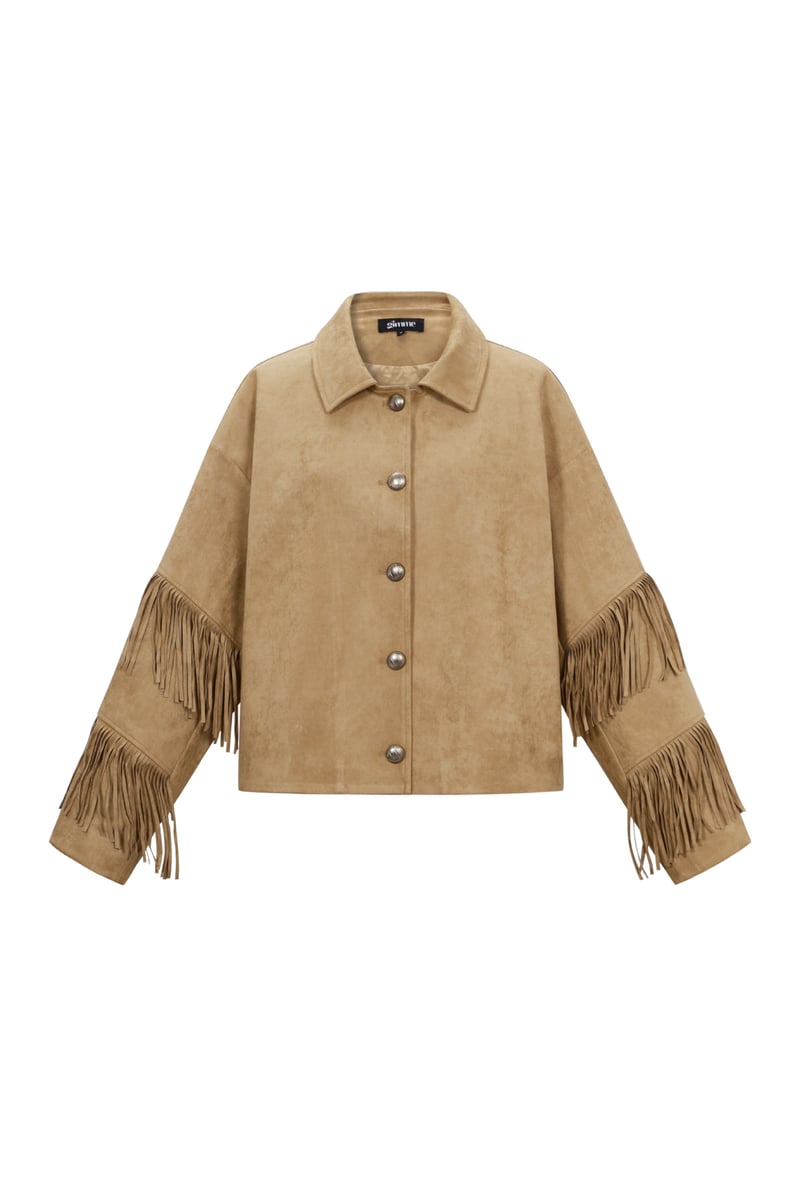 Suede-look jacket with fringes