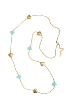 Long necklace with various beads and stones