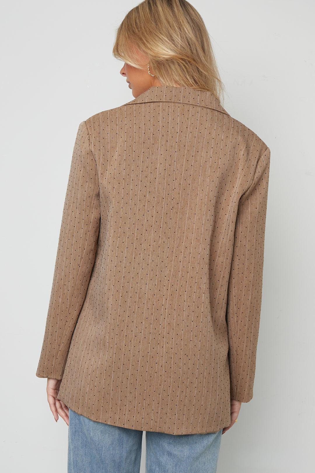 Rhinestone Striped Blazer