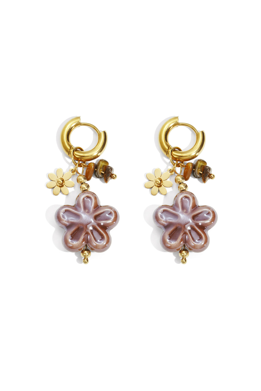 Stainless Steel Drop Earrings Flower Daily Daily Simple Series Women's jewelry