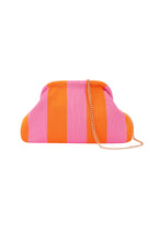 Striped beach clutch