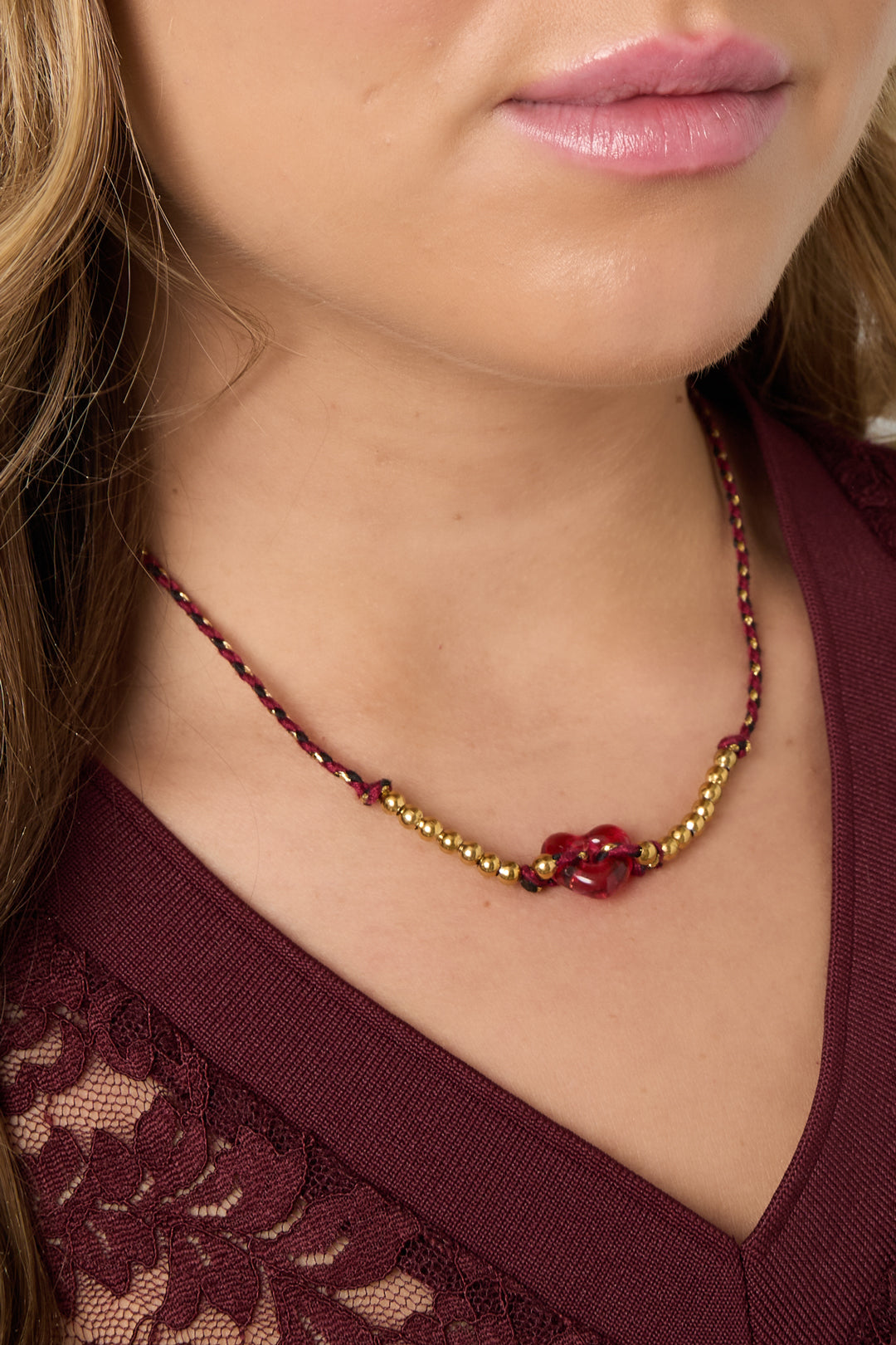 Polyester Beaded Necklaces Heart Casual Daily Simple Series Women's jewelry